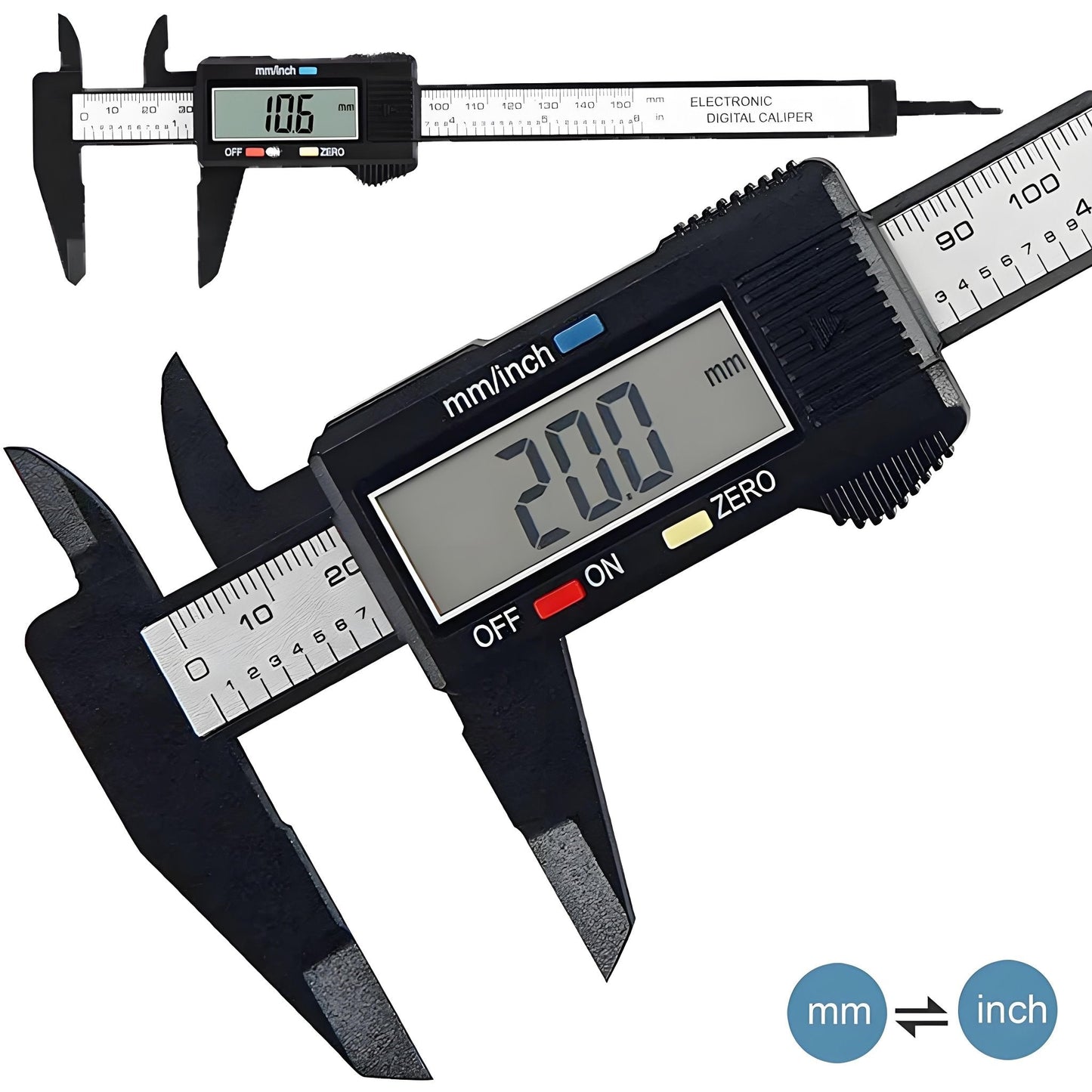 Smart 150mm 100mm Electronic Digital Caliper Carbon Fiber Dial Vernier Caliper Gauge Measuring Tool Digital Ruler