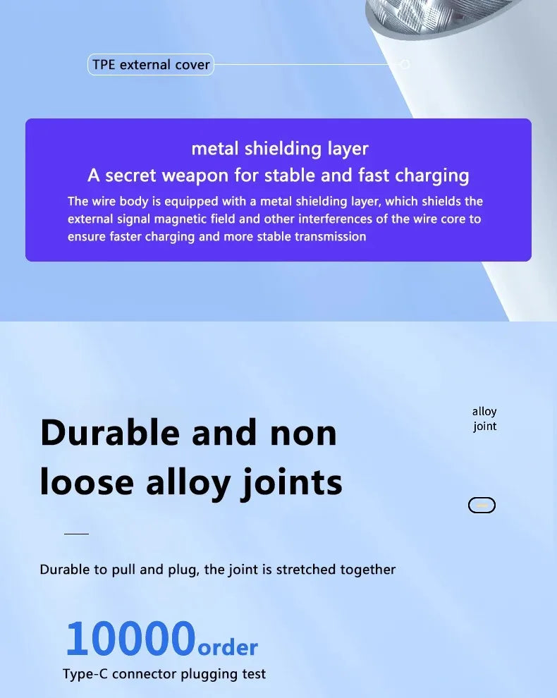3–4pcs 100W USB Type-C to USB-C Cable | PD Fast Charging Cable for Samsung, Xiaomi, MacBook, Laptop, Phone