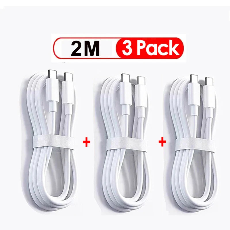 3–4pcs 100W USB Type-C to USB-C Cable | PD Fast Charging Cable for Samsung, Xiaomi, MacBook, Laptop, Phone