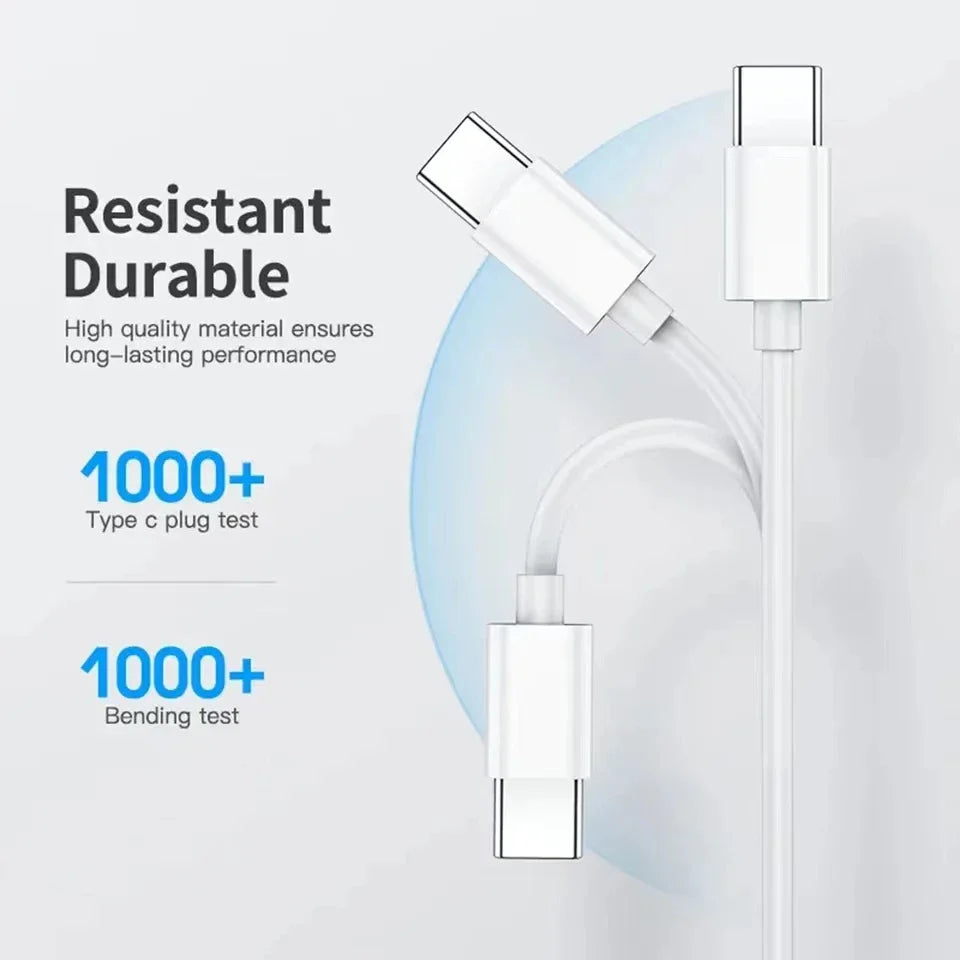 3–4pcs 100W USB Type-C to USB-C Cable | PD Fast Charging Cable for Samsung, Xiaomi, MacBook, Laptop, Phone