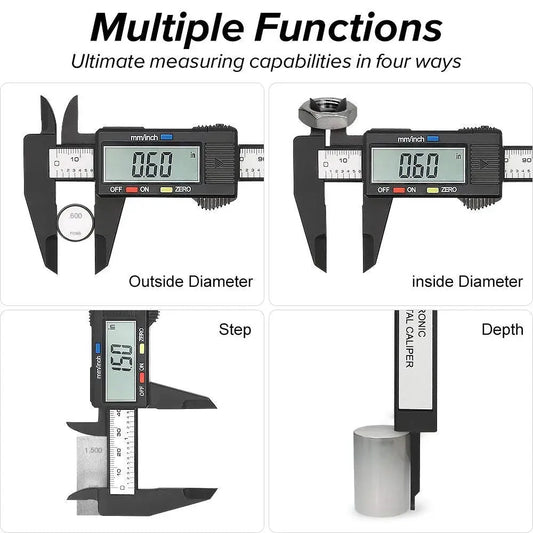 Smart 150mm 100mm Electronic Digital Caliper Carbon Fiber Dial Vernier Caliper Gauge Measuring Tool Digital Ruler