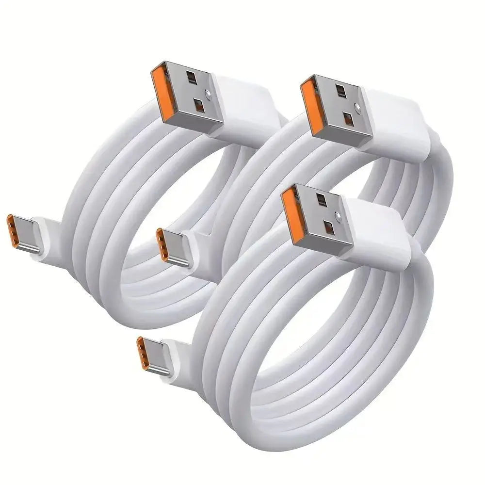 3–4pcs 100W USB Type-C to USB-C Cable | PD Fast Charging Cable for Samsung, Xiaomi, MacBook, Laptop, Phone